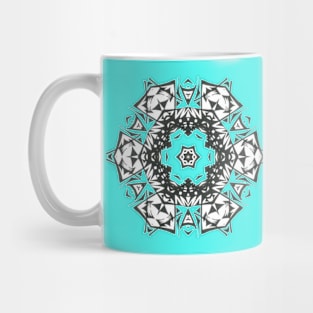 39C Unique Black White Abstract Mandala Mug